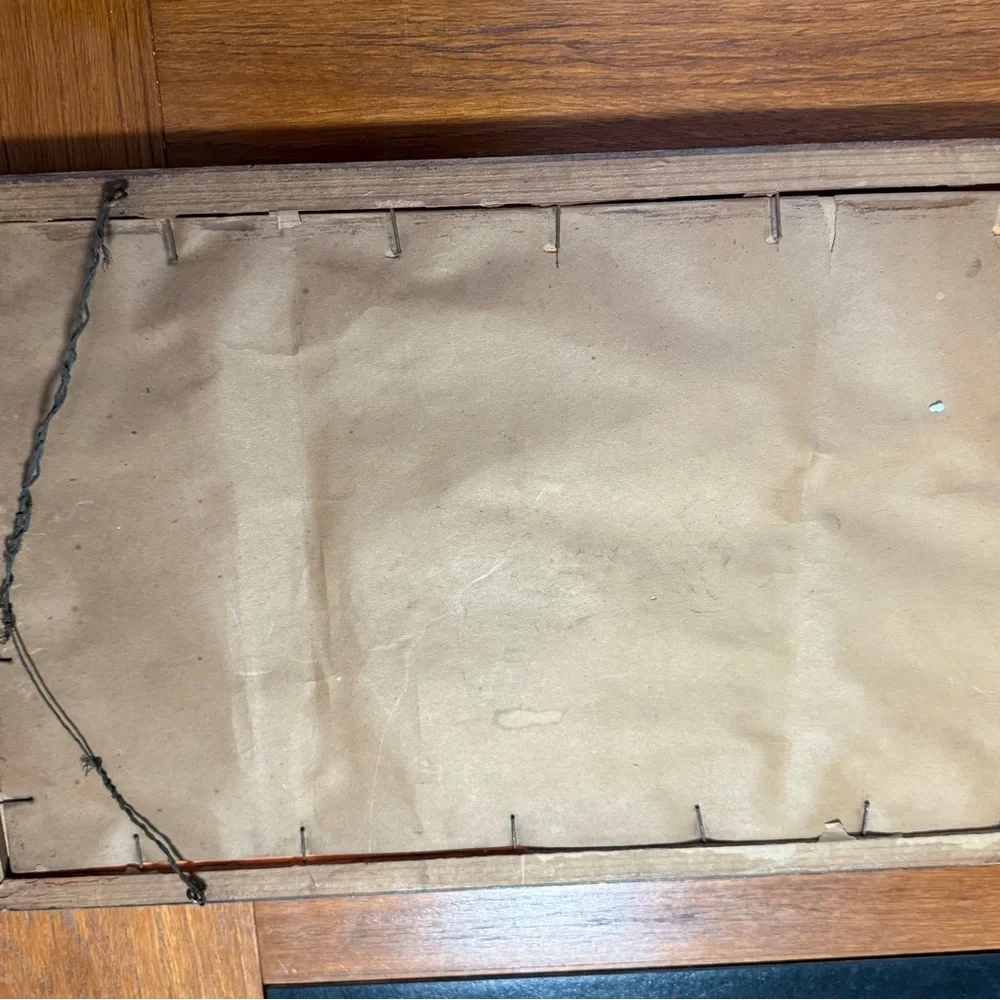 Antique Wood Framed Beveled Mirror 13.5” x 21.5”